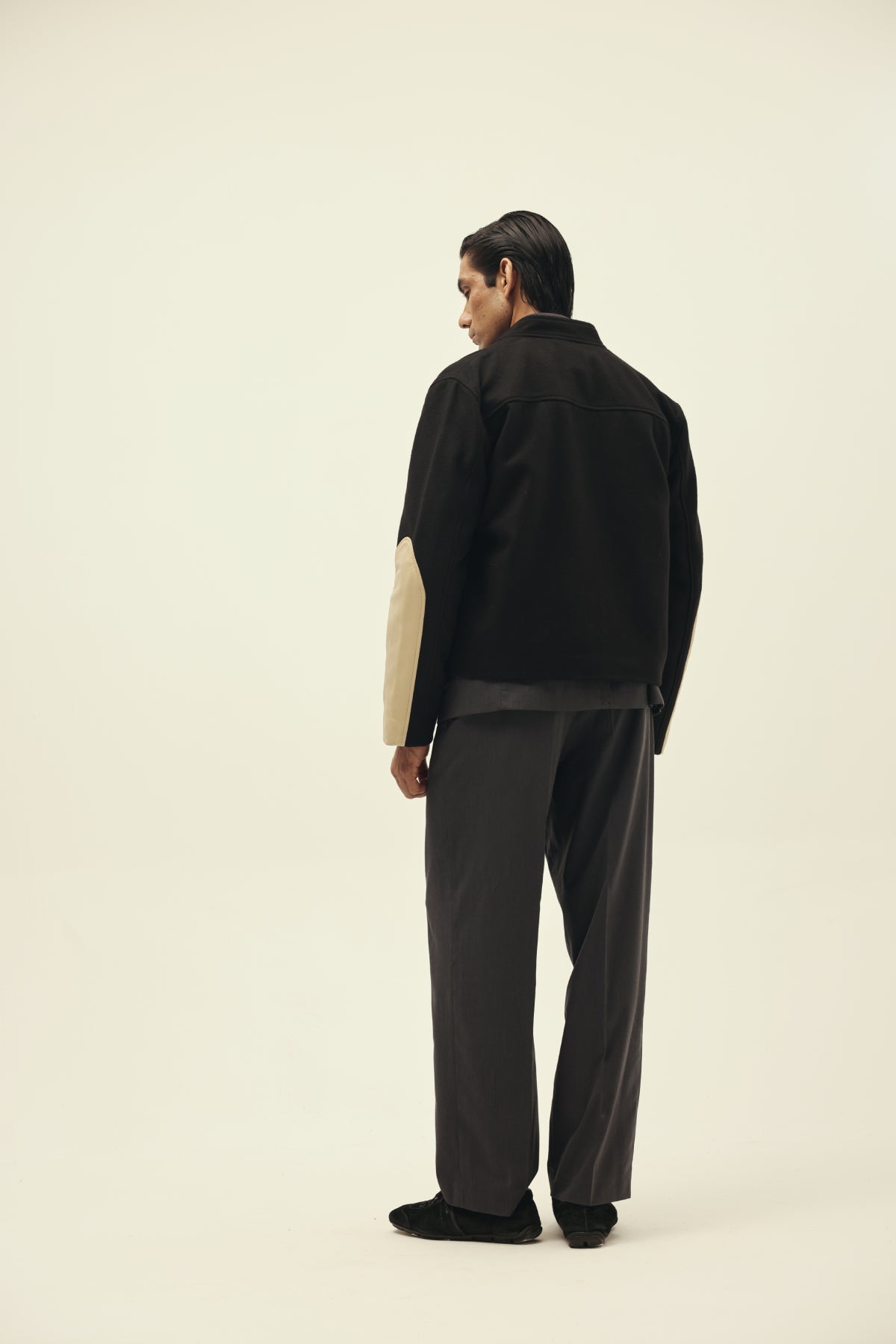 STRUCT DISTRESSED LEATHER RIDER JACKET BLACK