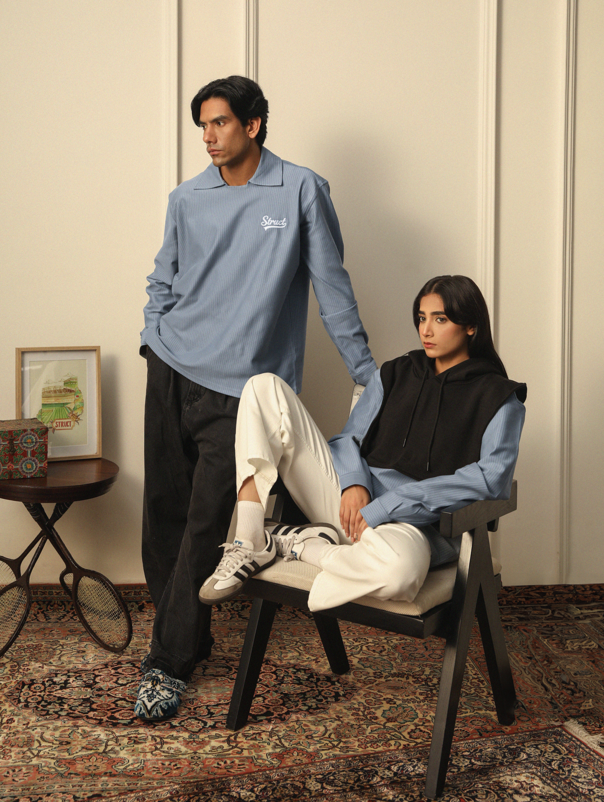 BINARY PINSTRIPE DETACHABLE HOODIE