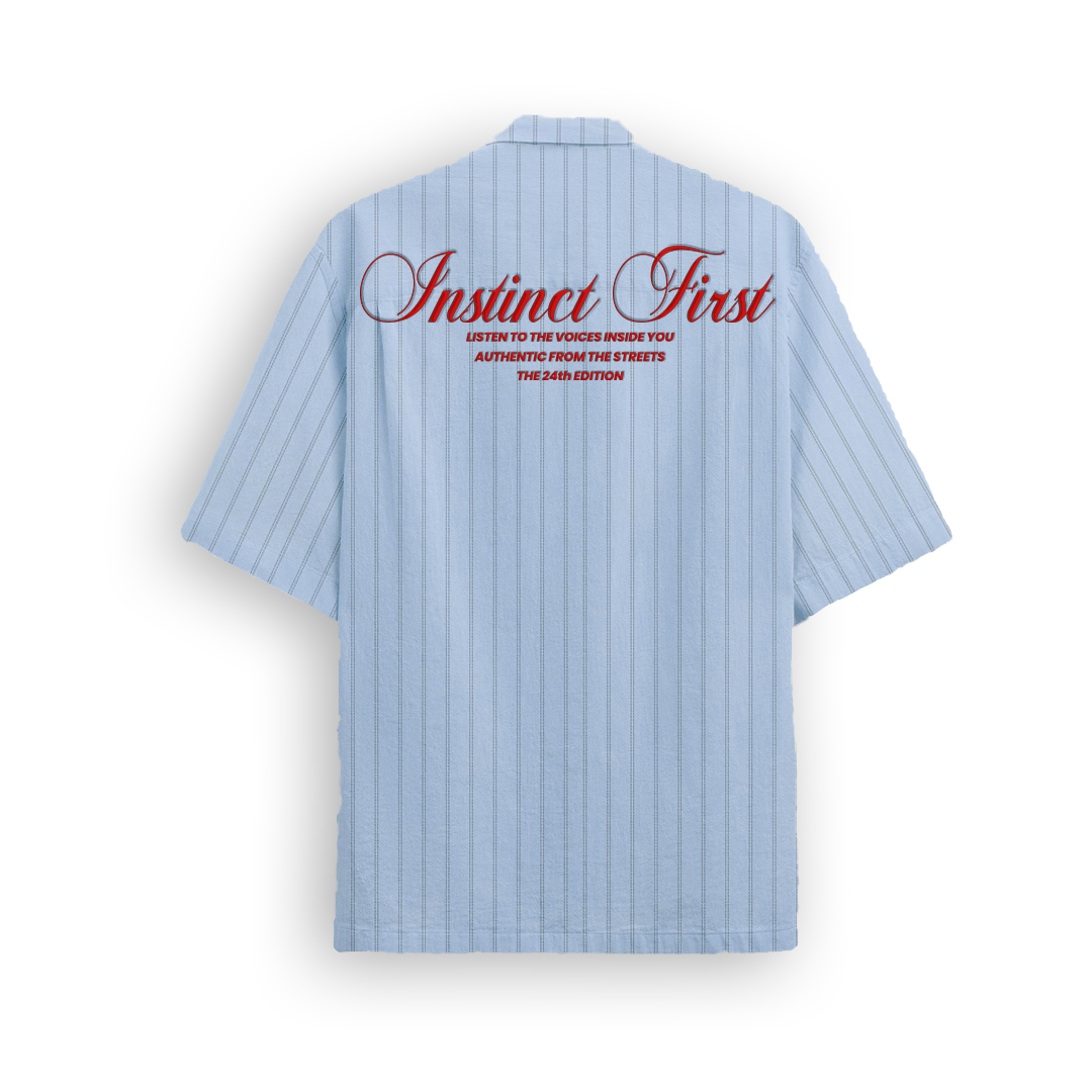 Summer Stripe Shirt - (Powder Blue)