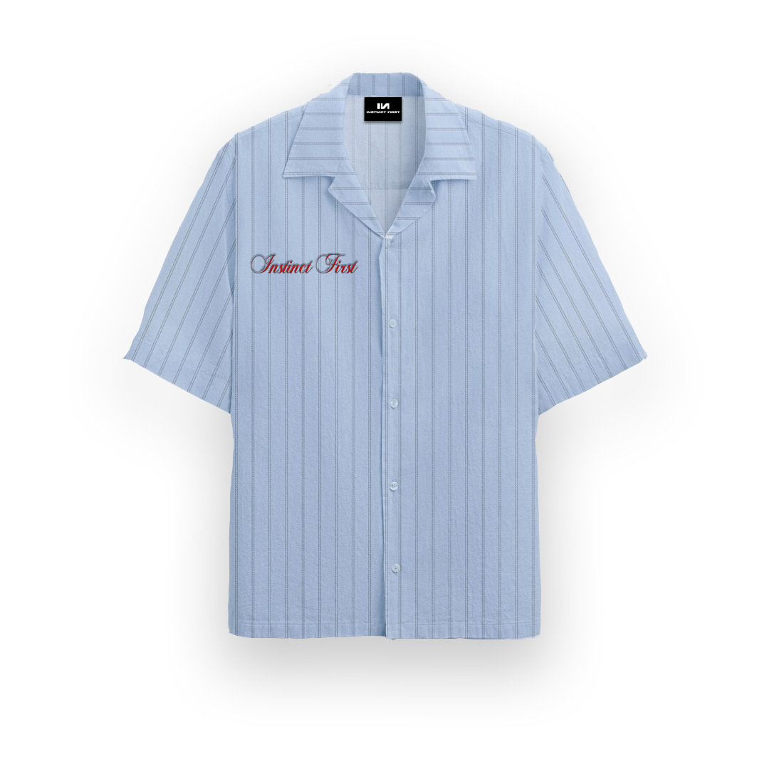 Summer Stripe Shirt - (Powder Blue)