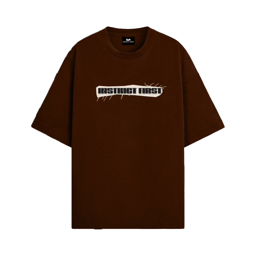 Tribal Art - Oversized T-Shirt (Coffee)