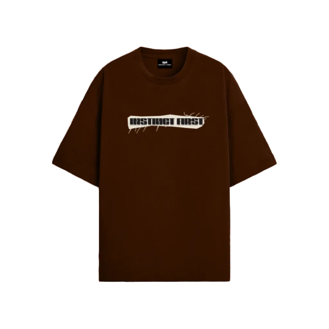 Tribal Art - Oversized T-Shirt (Coffee)