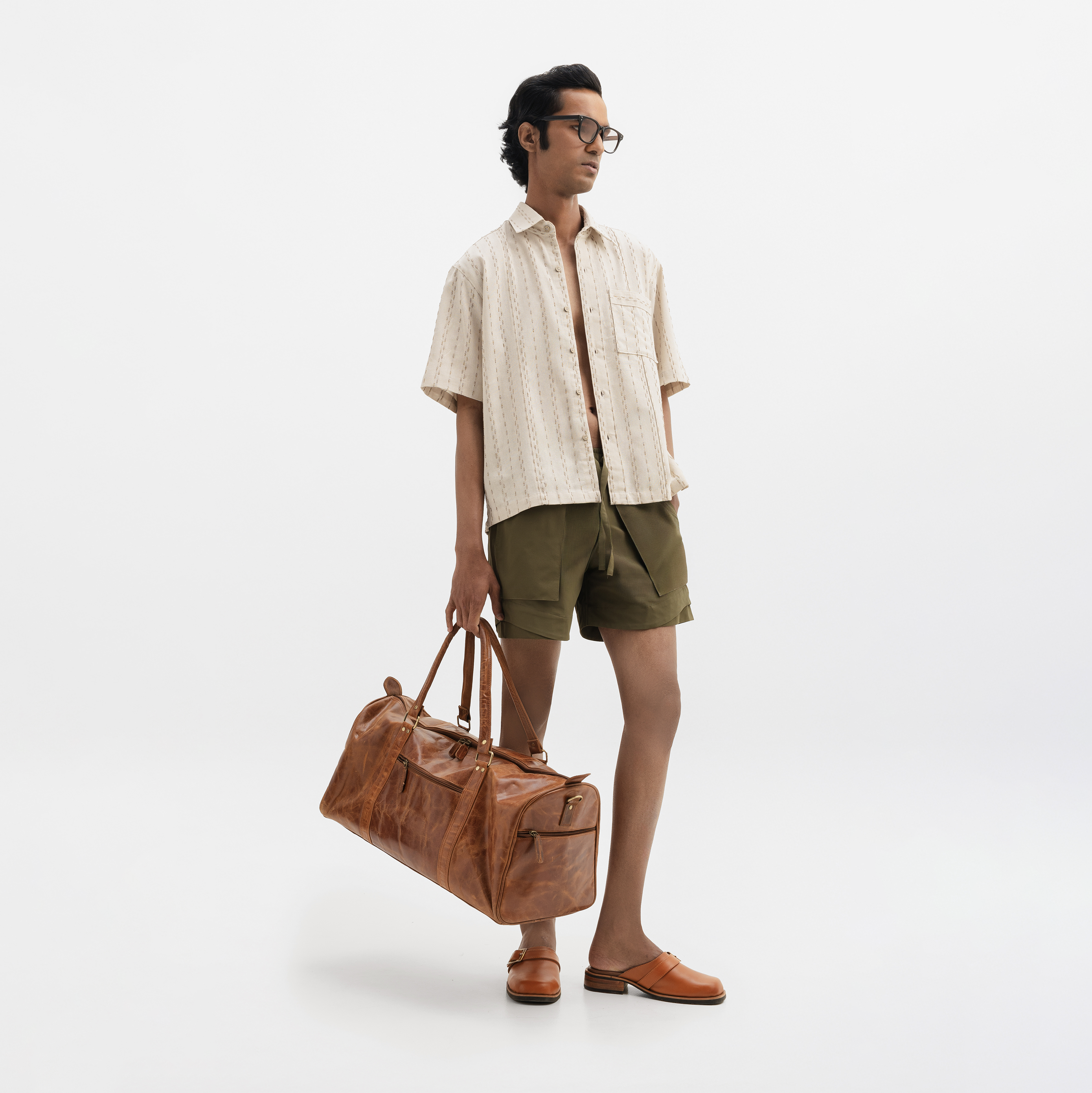 TWO TONED TWISTED YARN SHIRT