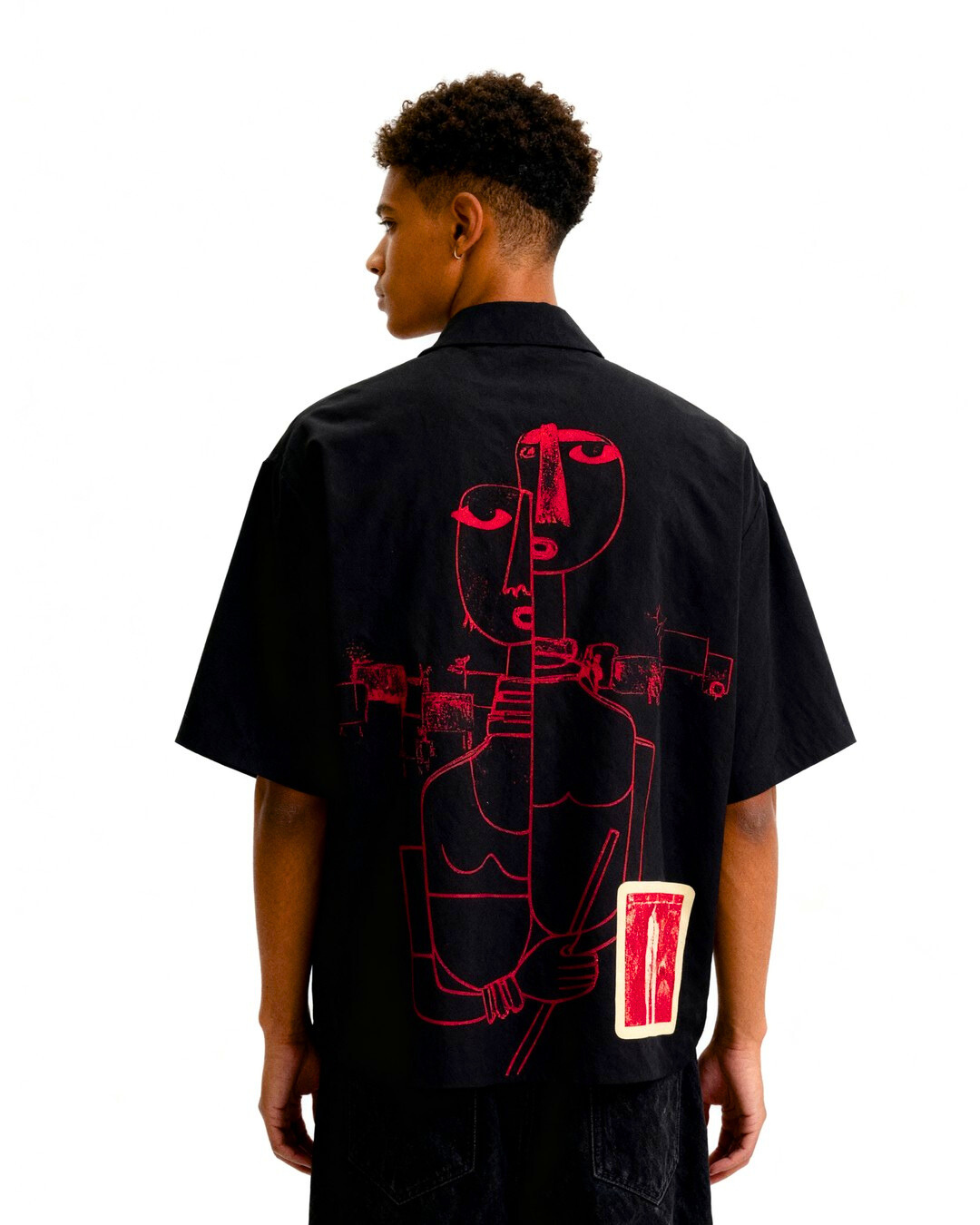 The Abstract Figure Shirt - Black - Evrhood oversized shirt