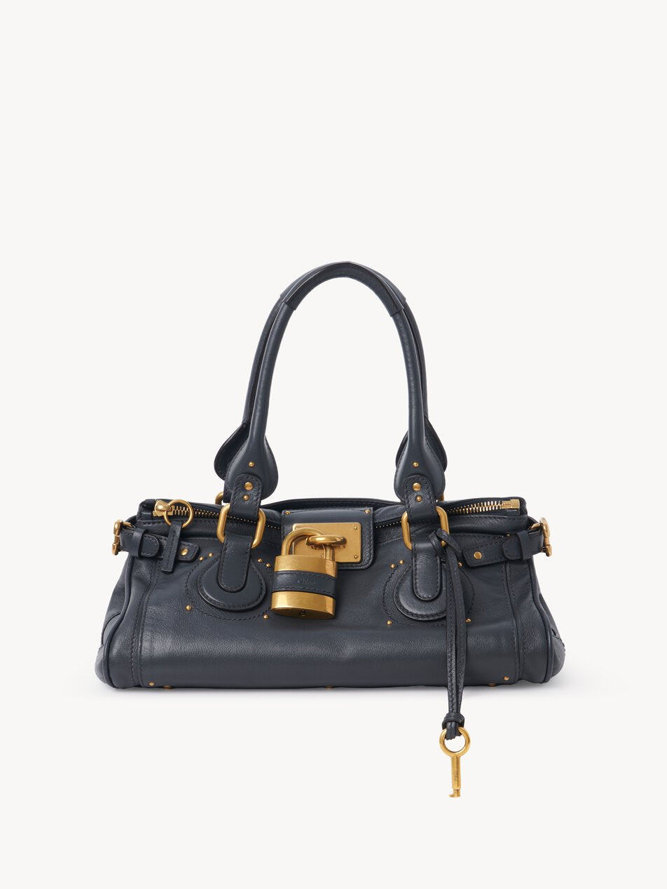 CHLOE Paddington bag in grained leather Black Navy