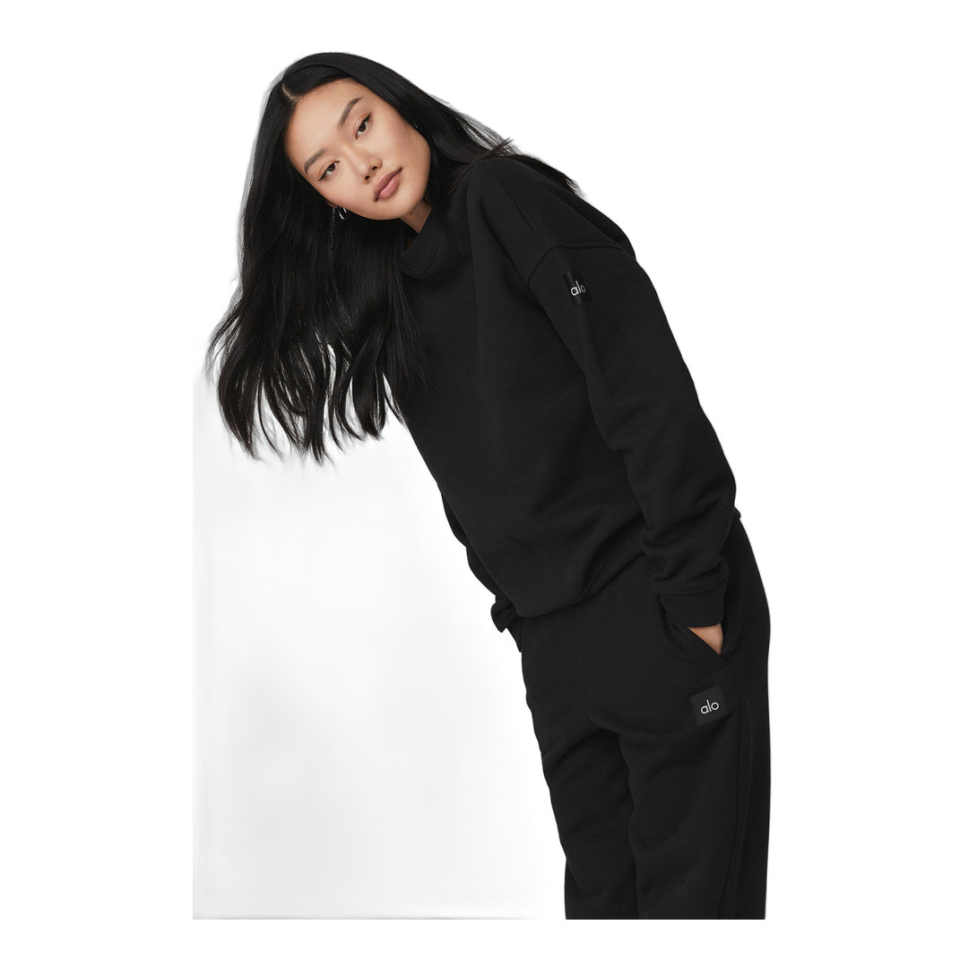 alo Renown Heavy Weight Crew Neck Pullover - Black