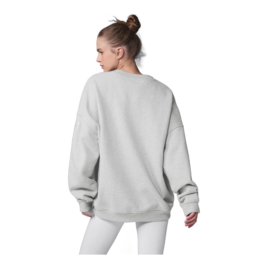 alo Renown Heavy Weight Crew Neck Pullover - Athletic Heather Grey