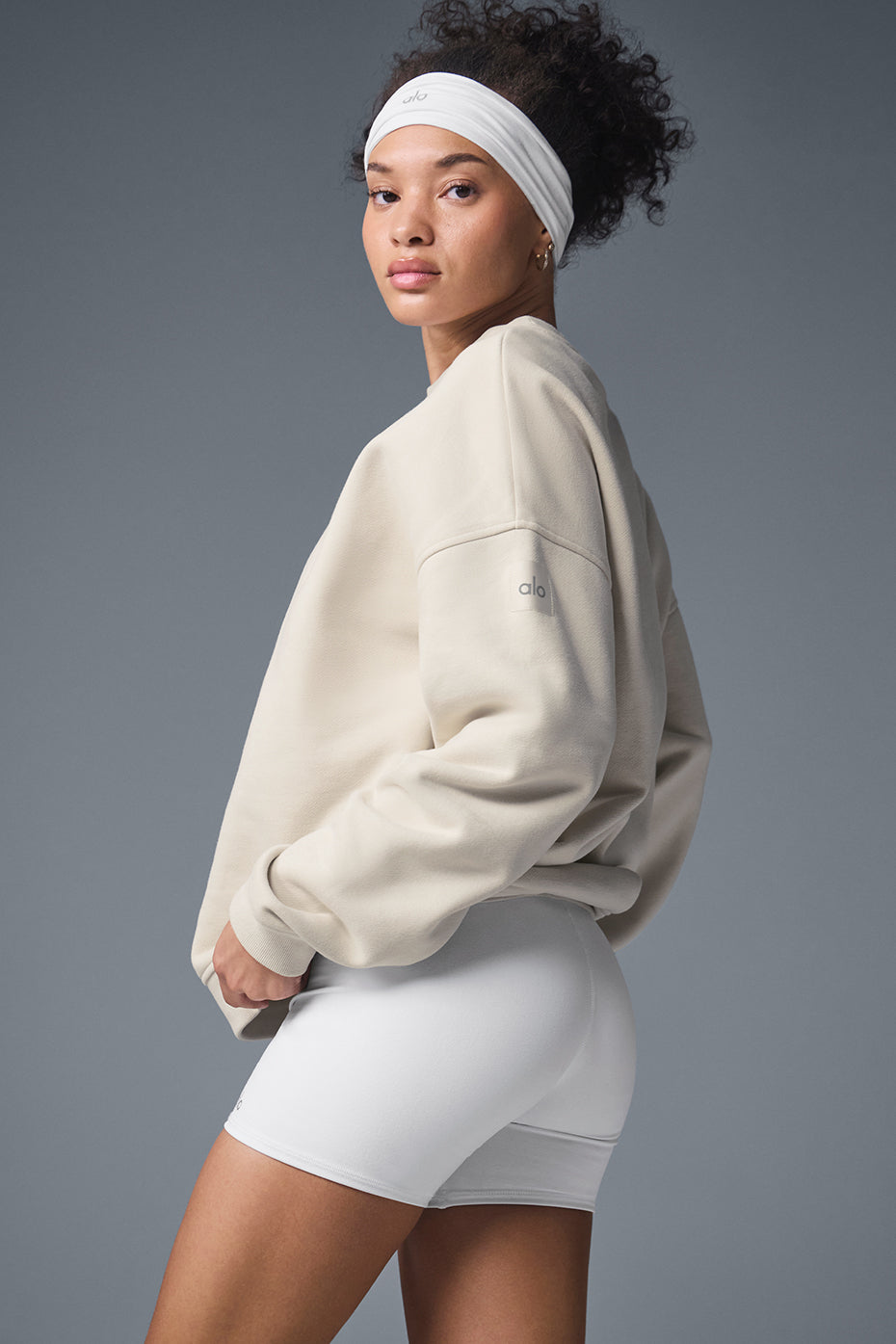 alo Renown Heavy Weight Crew Neck Pullover - Bone