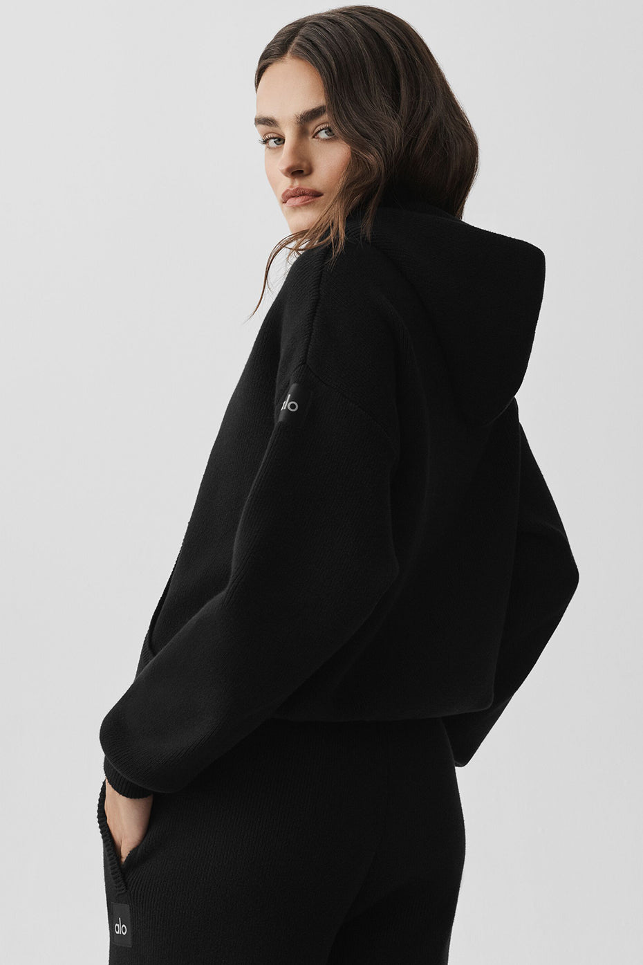 alo Scholar Hooded Sweater - Black