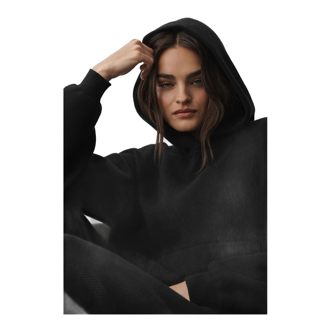 alo Scholar Hooded Sweater - Black