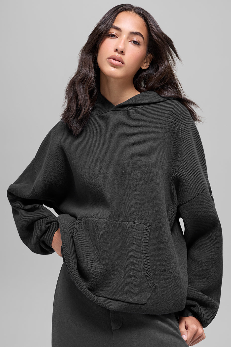 alo Scholar Hooded Sweater - Anthracite