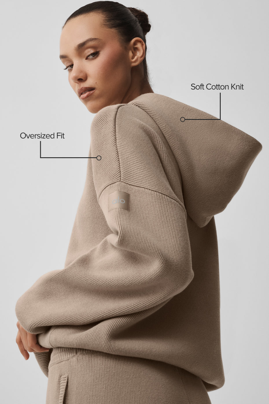alo Scholar Hooded Sweater - Gravel