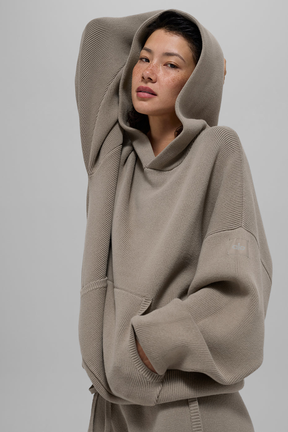 alo Scholar Hooded Sweater - Light Cocoa