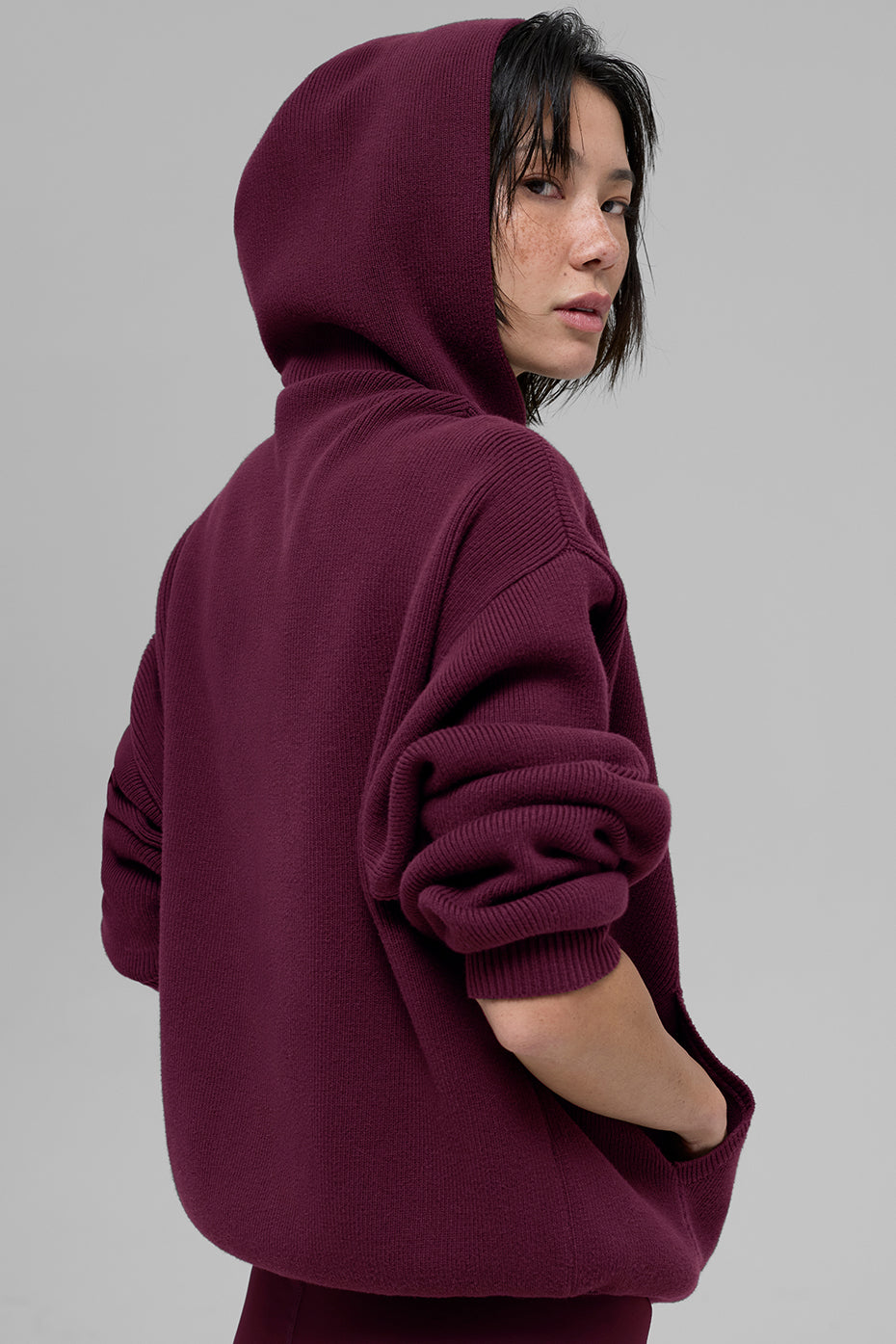 alo Scholar Hooded Sweater - Burgundy