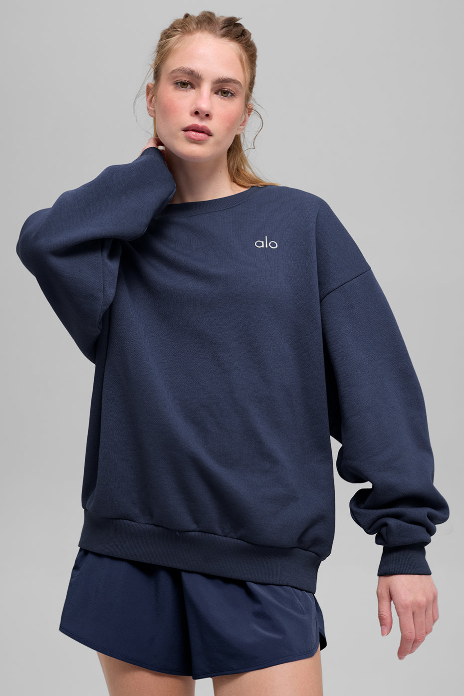 alo Accolade Crew Neck Pullover - Navy