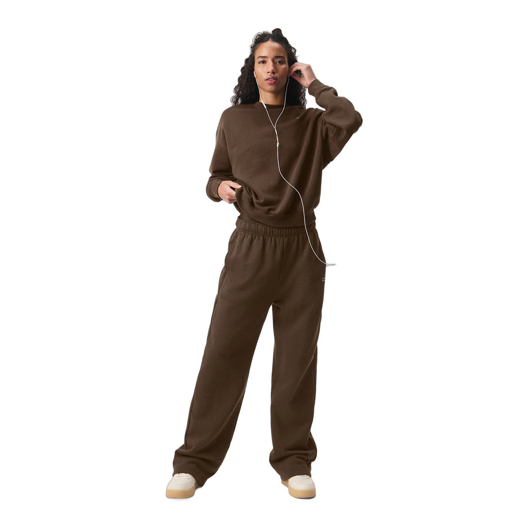 alo Accolade Crew Neck Pullover - Espresso