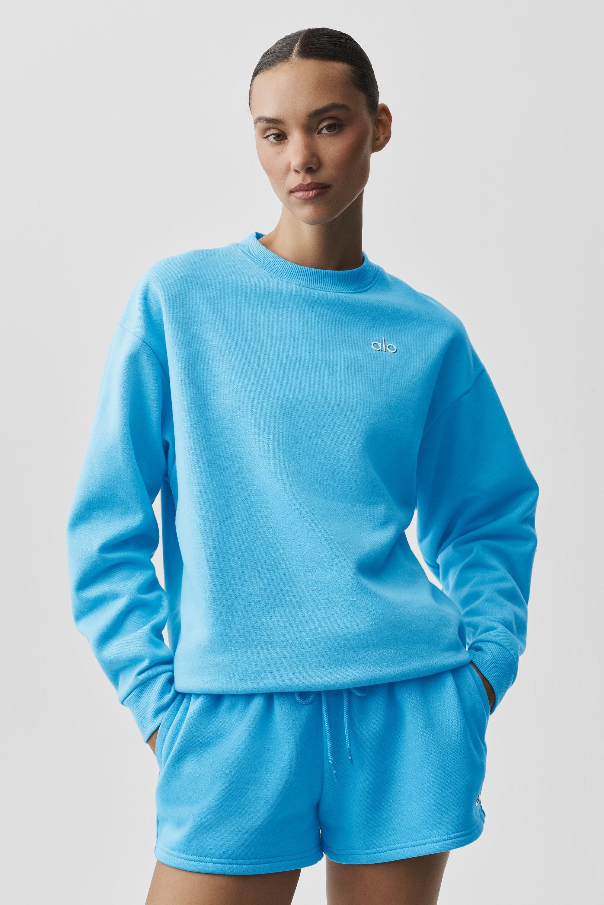 alo Accolade Crew Neck Pullover - Azure Blue