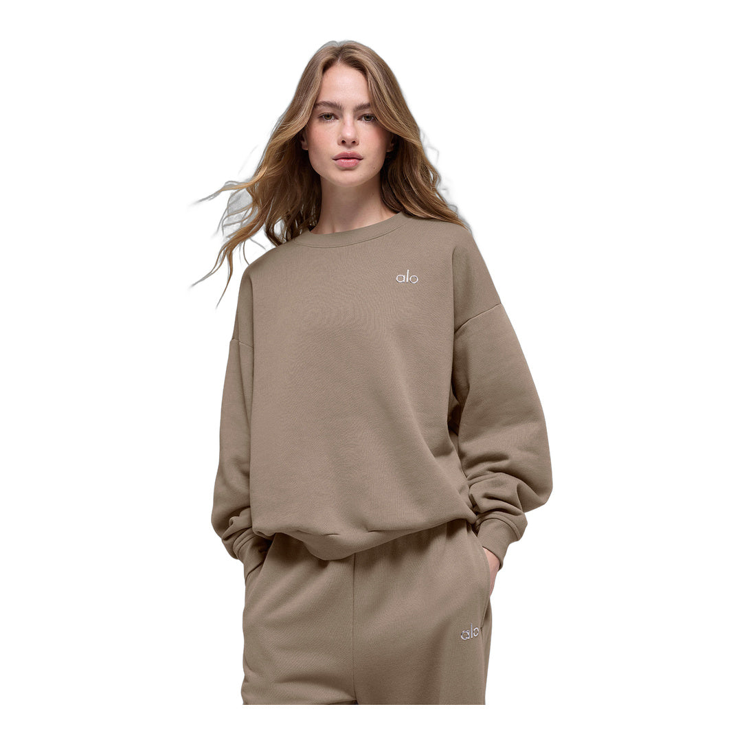 alo Accolade Crew Neck Pullover - Gravel