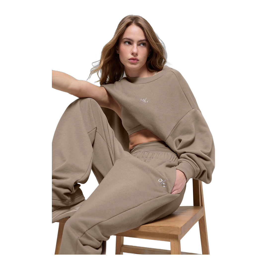 alo Accolade Crew Neck Pullover - Gravel