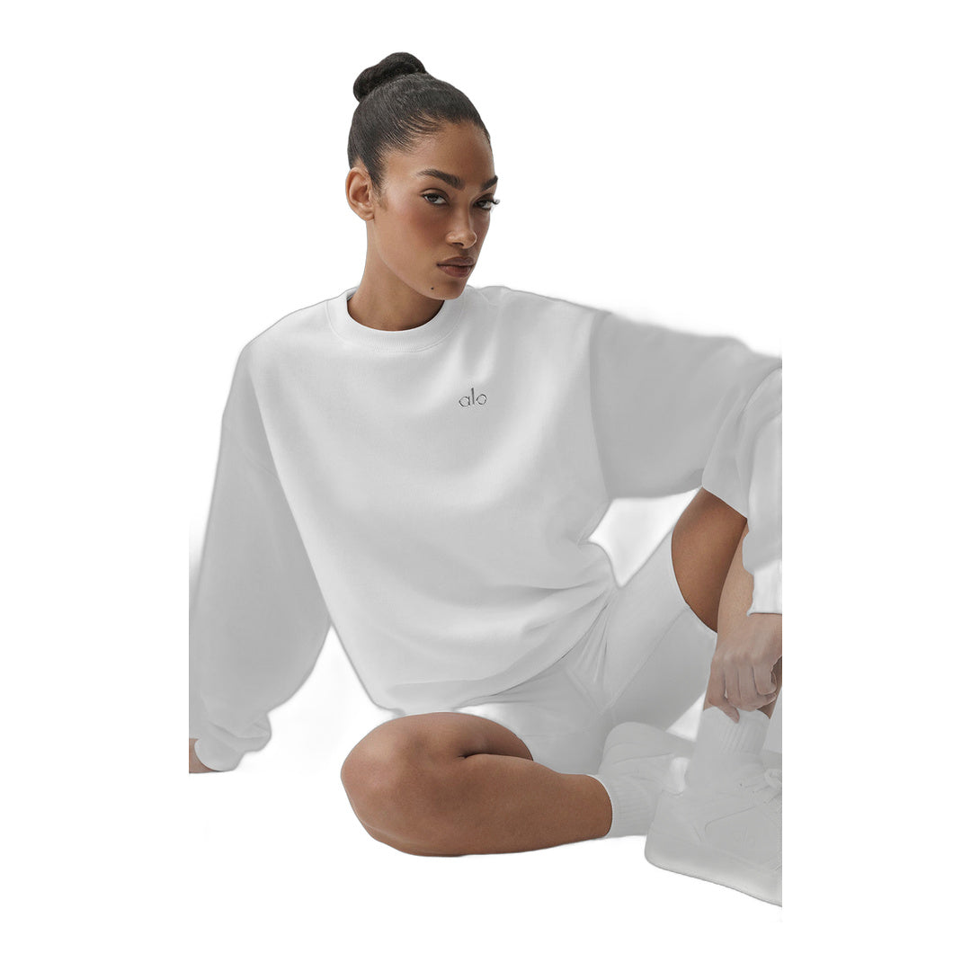 alo Accolade Crew Neck Pullover - White