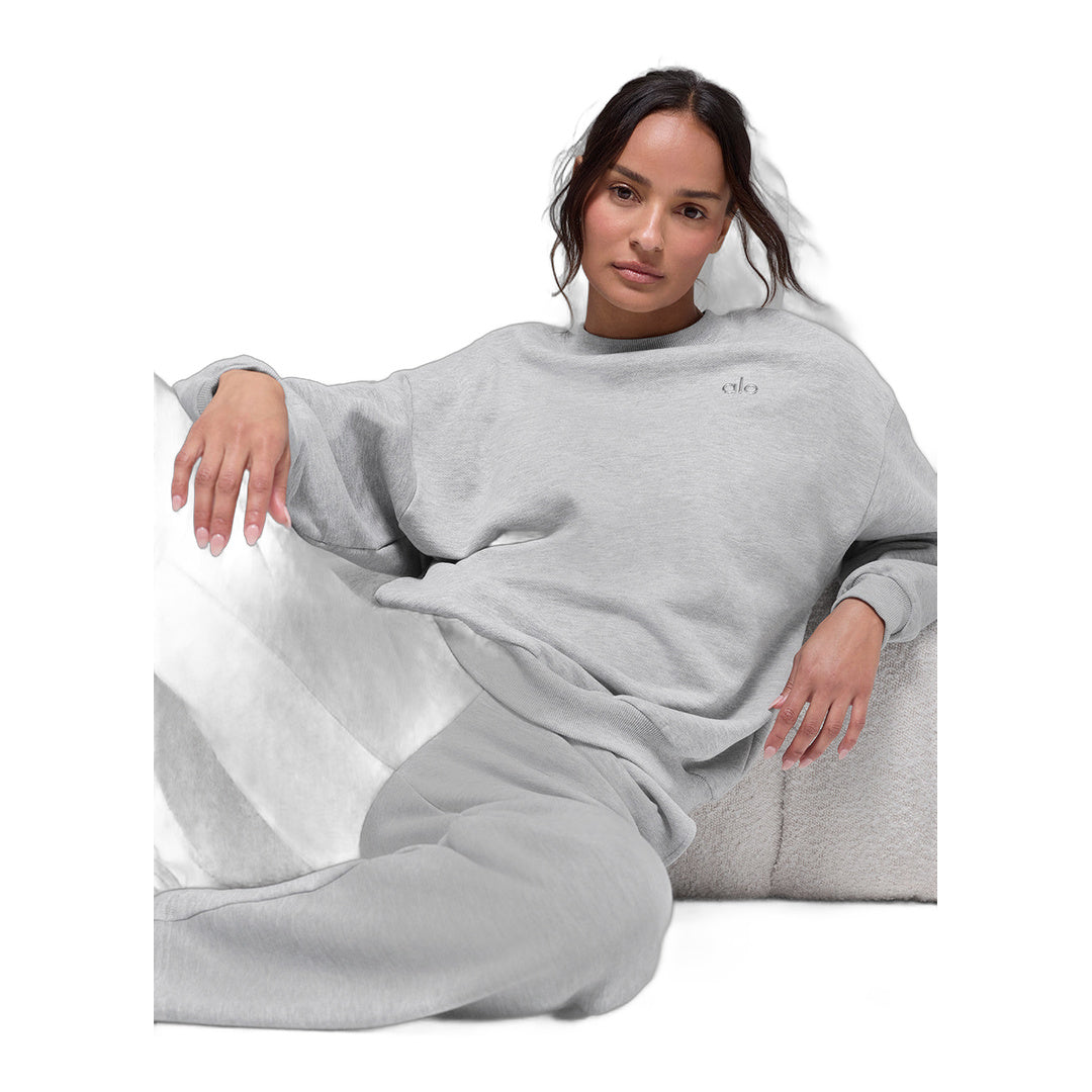 alo Accolade Crew Neck Pullover - Athletic Heather Grey