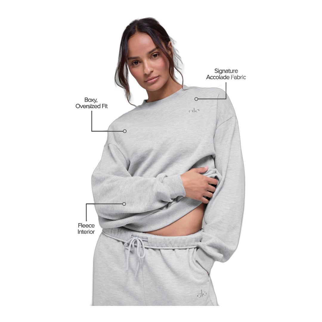 alo Accolade Crew Neck Pullover - Athletic Heather Grey
