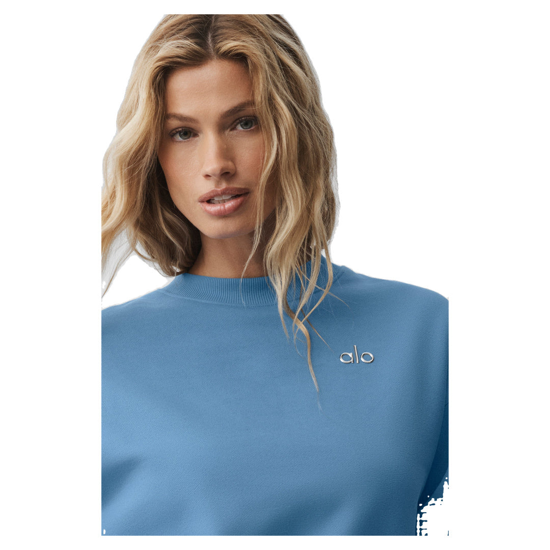 ALO Accolade Crew Neck Pullover - California Blue