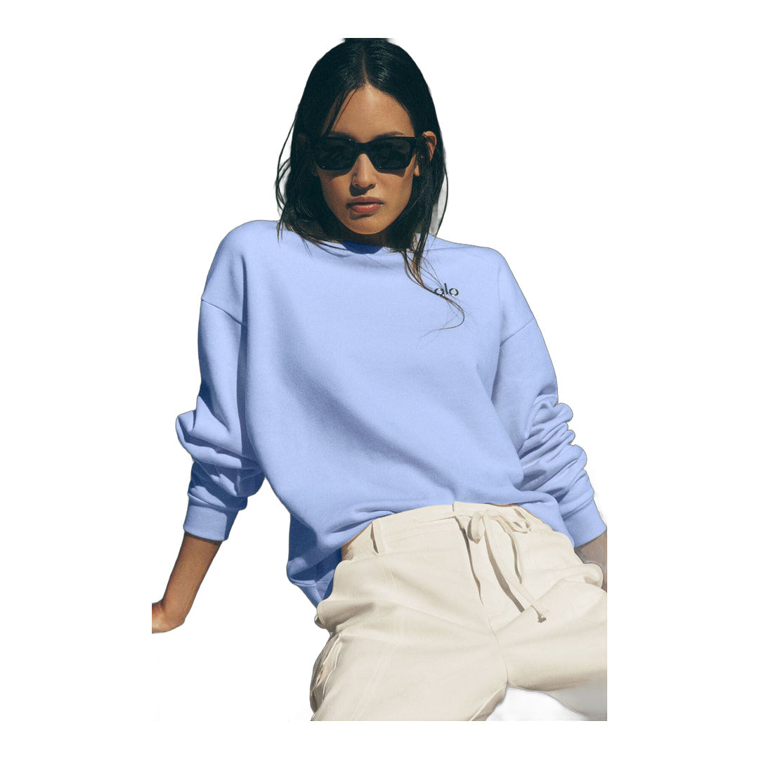 alo Accolade Crew Neck Pullover - Light Provence Blue