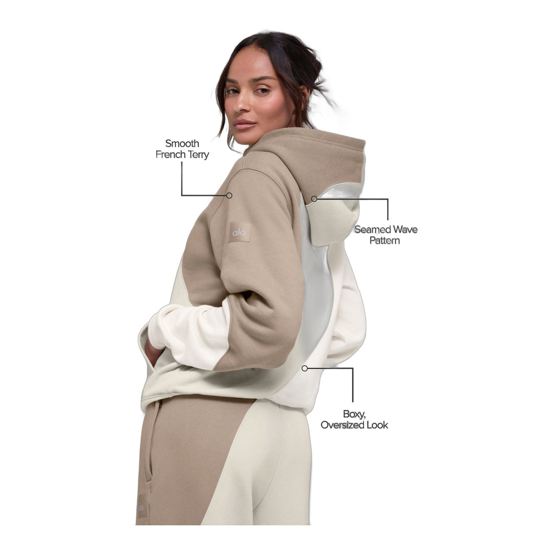alo Make Waves Hoodie - Ivory/Bone/Gravel