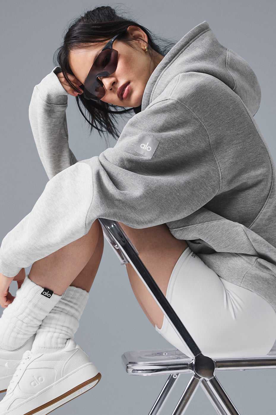 alo Make Waves Hoodie - Athletic Heather Grey Tonal