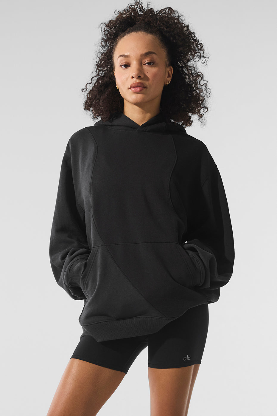 alo Make Waves Hoodie - Vintage Black Tonal