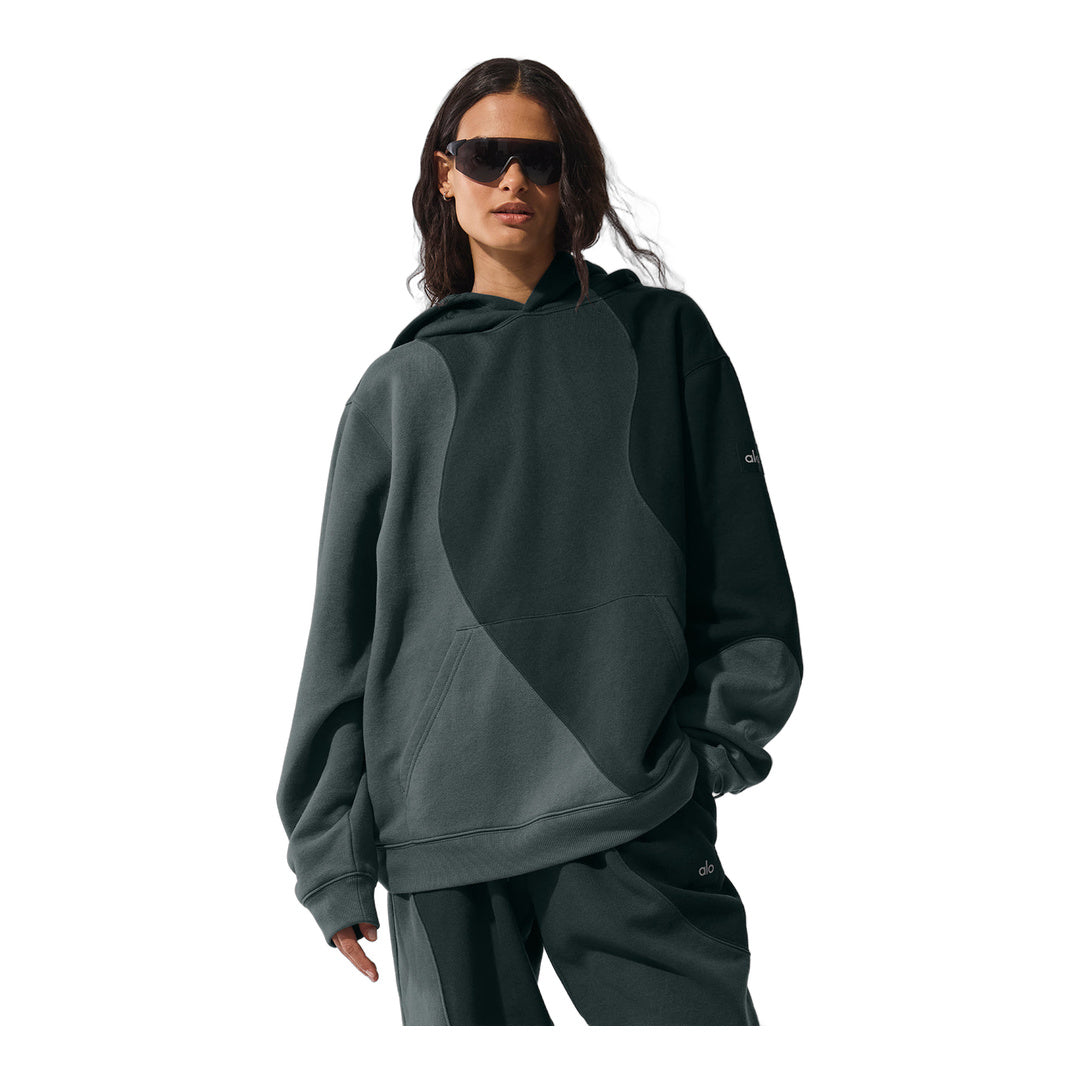 alo Make Waves Hoodie - Charcoal Green Tonal