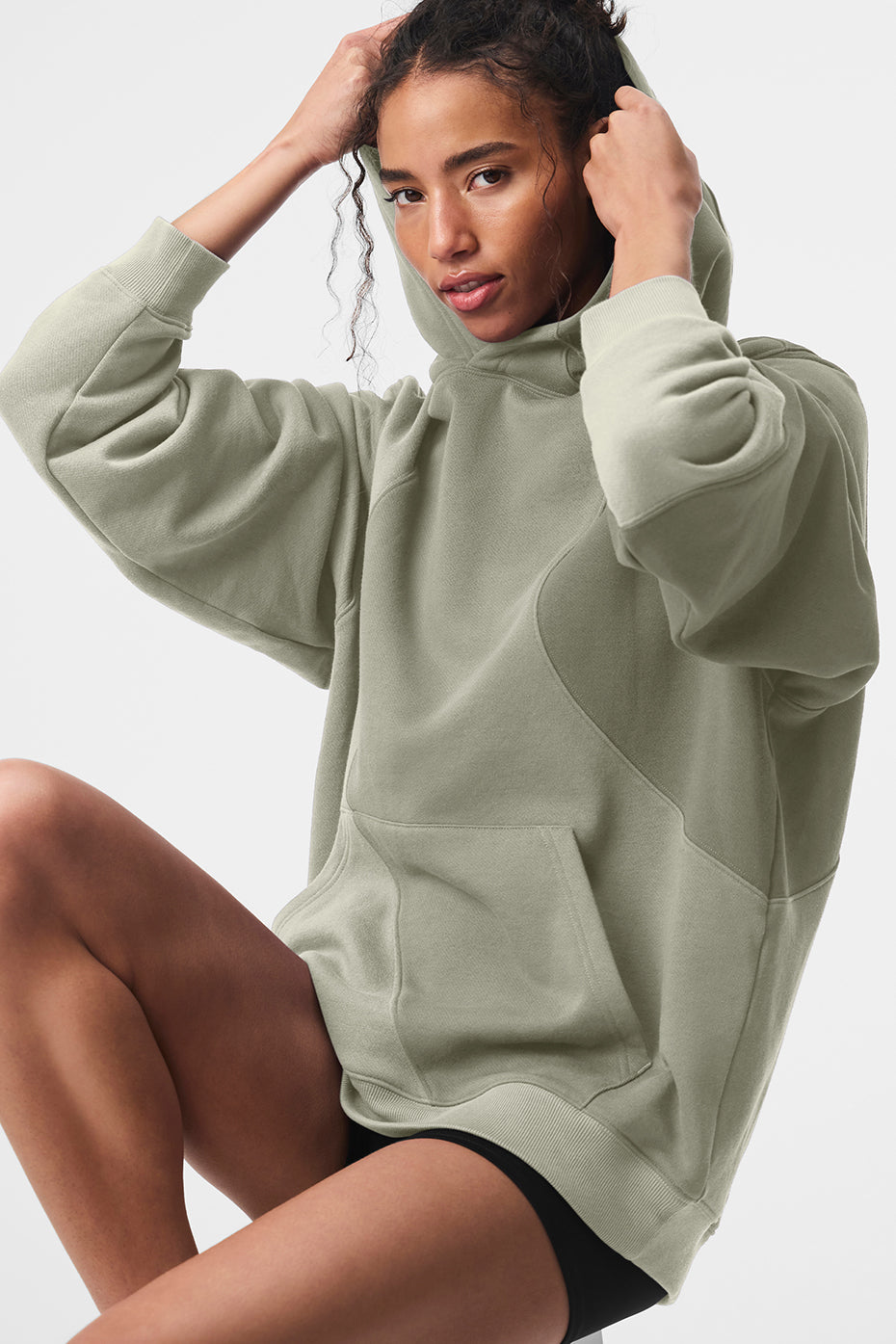 alo Make Waves Hoodie - Limestone Tonal