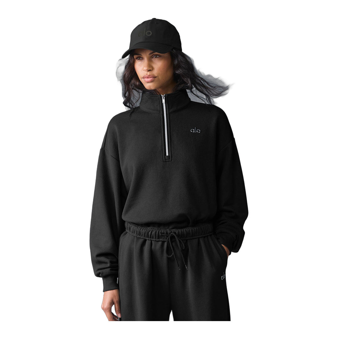 alo Accolade 1/4 Zip Pullover - Black