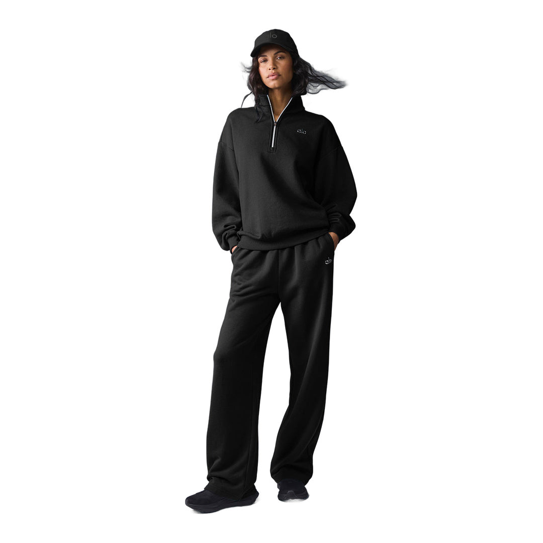 alo Accolade 1/4 Zip Pullover - Black