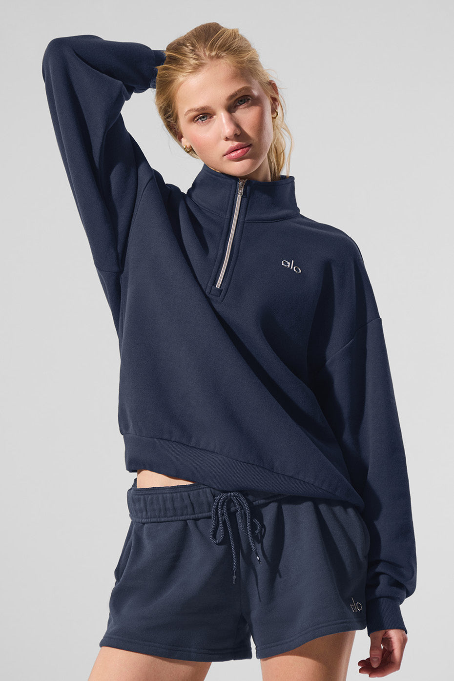 alo Accolade 1/4 Zip Pullover - Navy