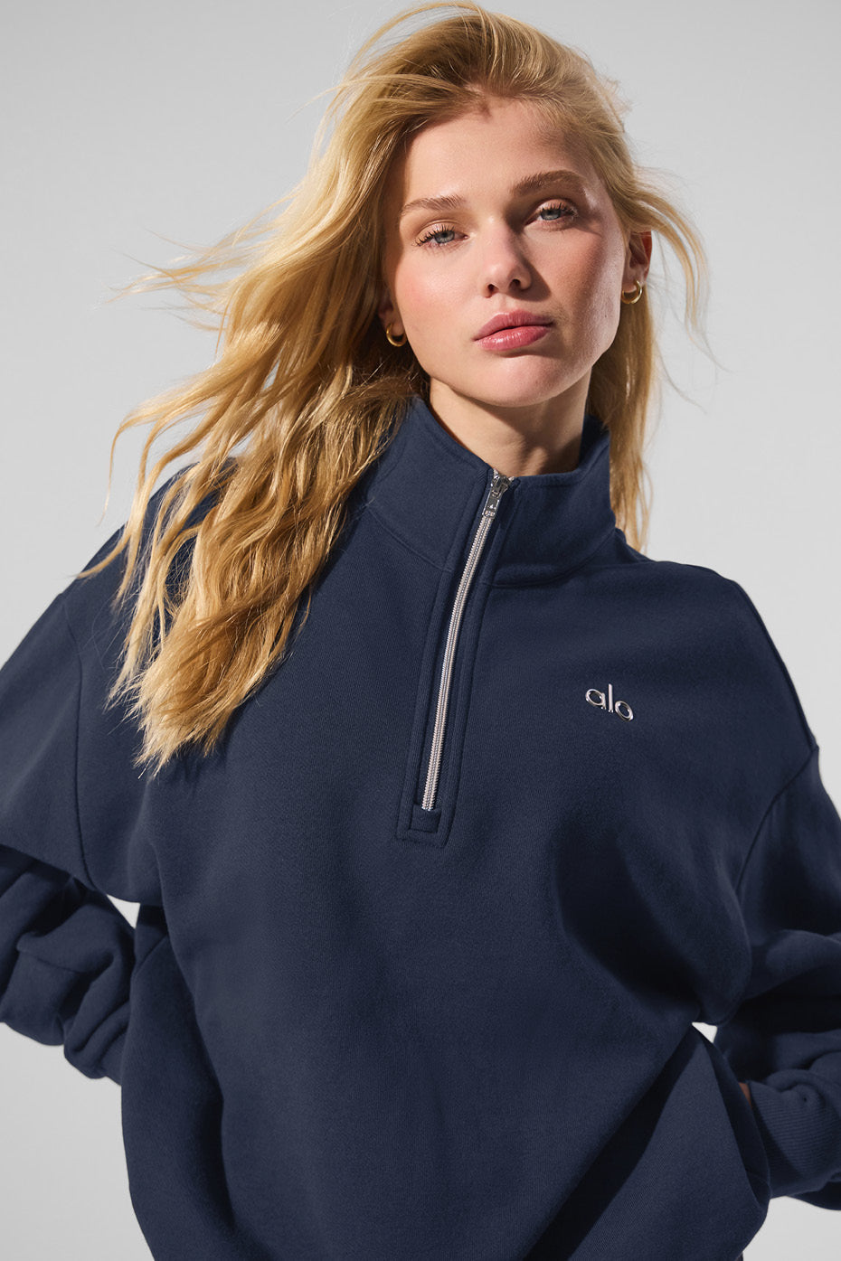alo Accolade 1/4 Zip Pullover - Navy