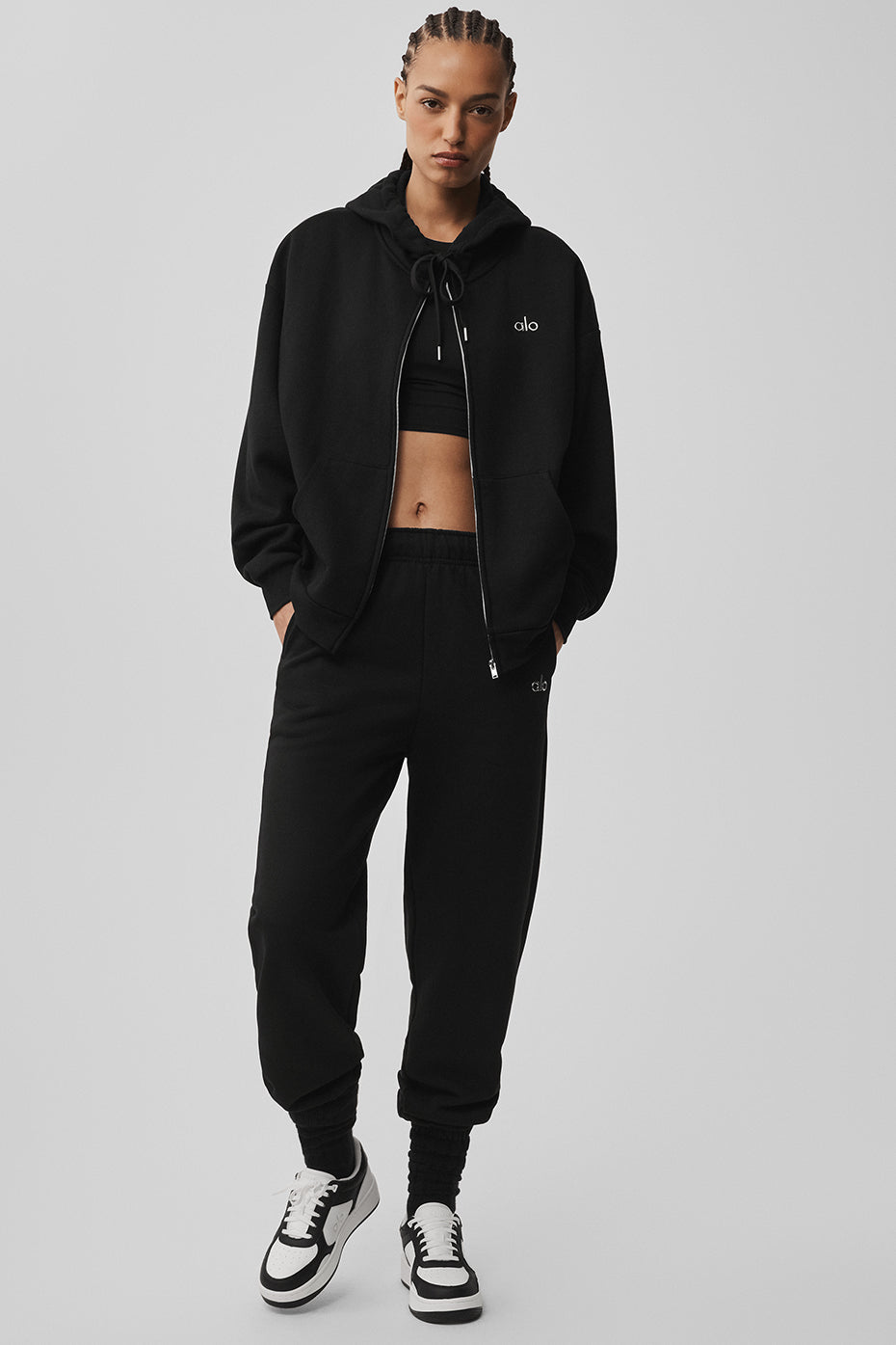 alo Accolade Full Zip Hoodie - Black