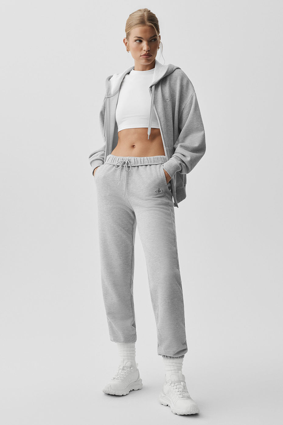 alo Accolade Full Zip Hoodie - Athletic Heather Grey