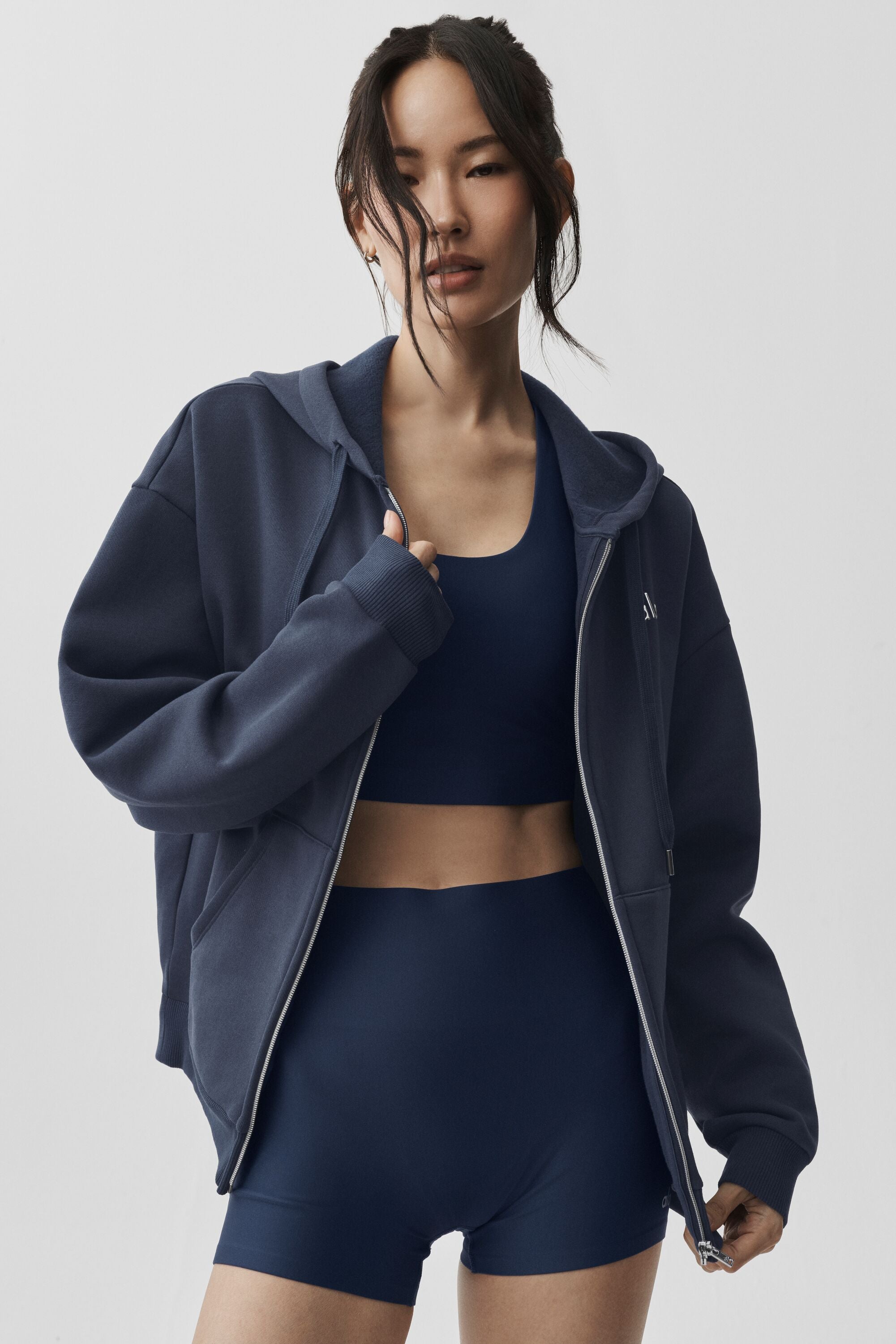 alo Accolade Full Zip Hoodie - Navy