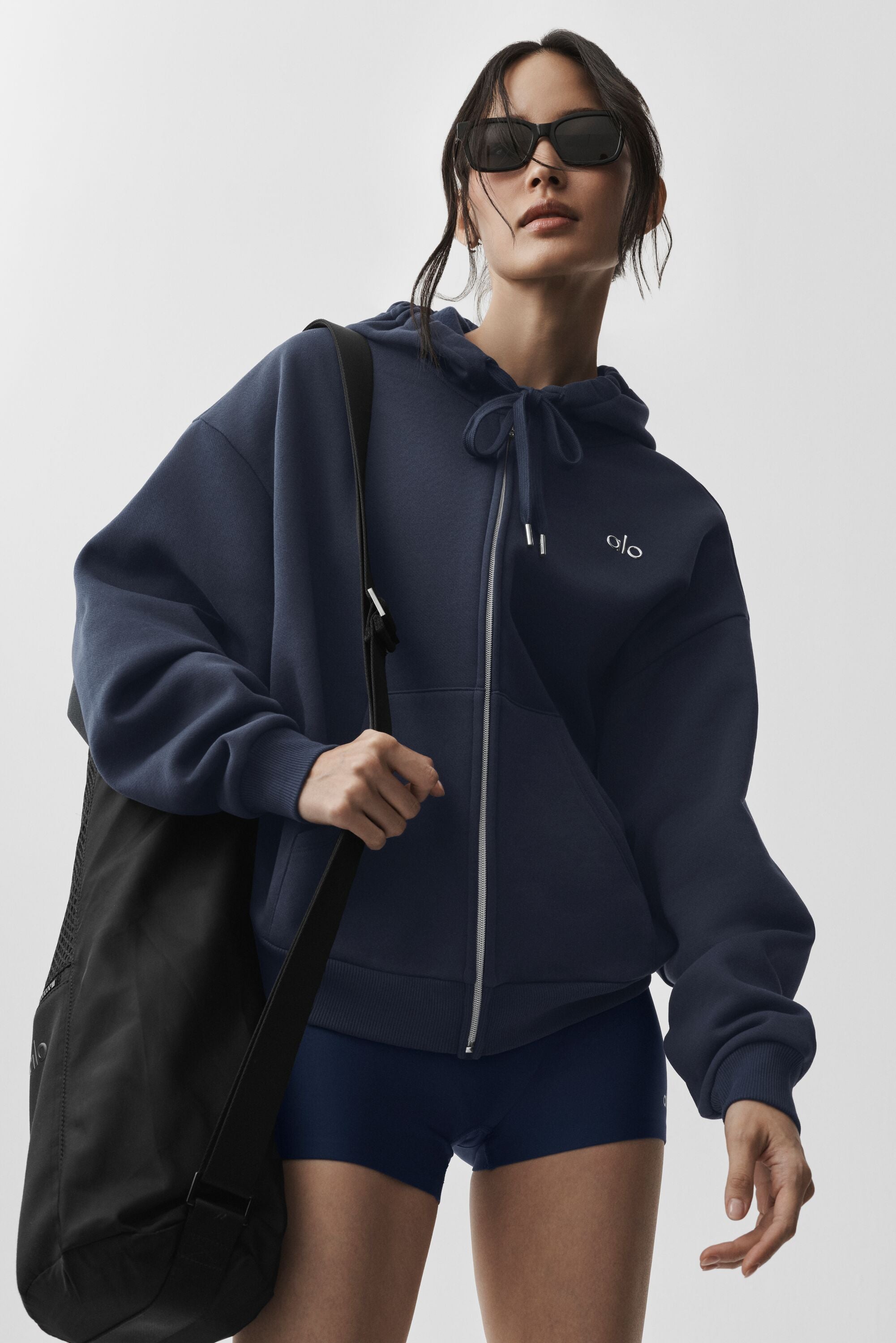 alo Accolade Full Zip Hoodie - Navy