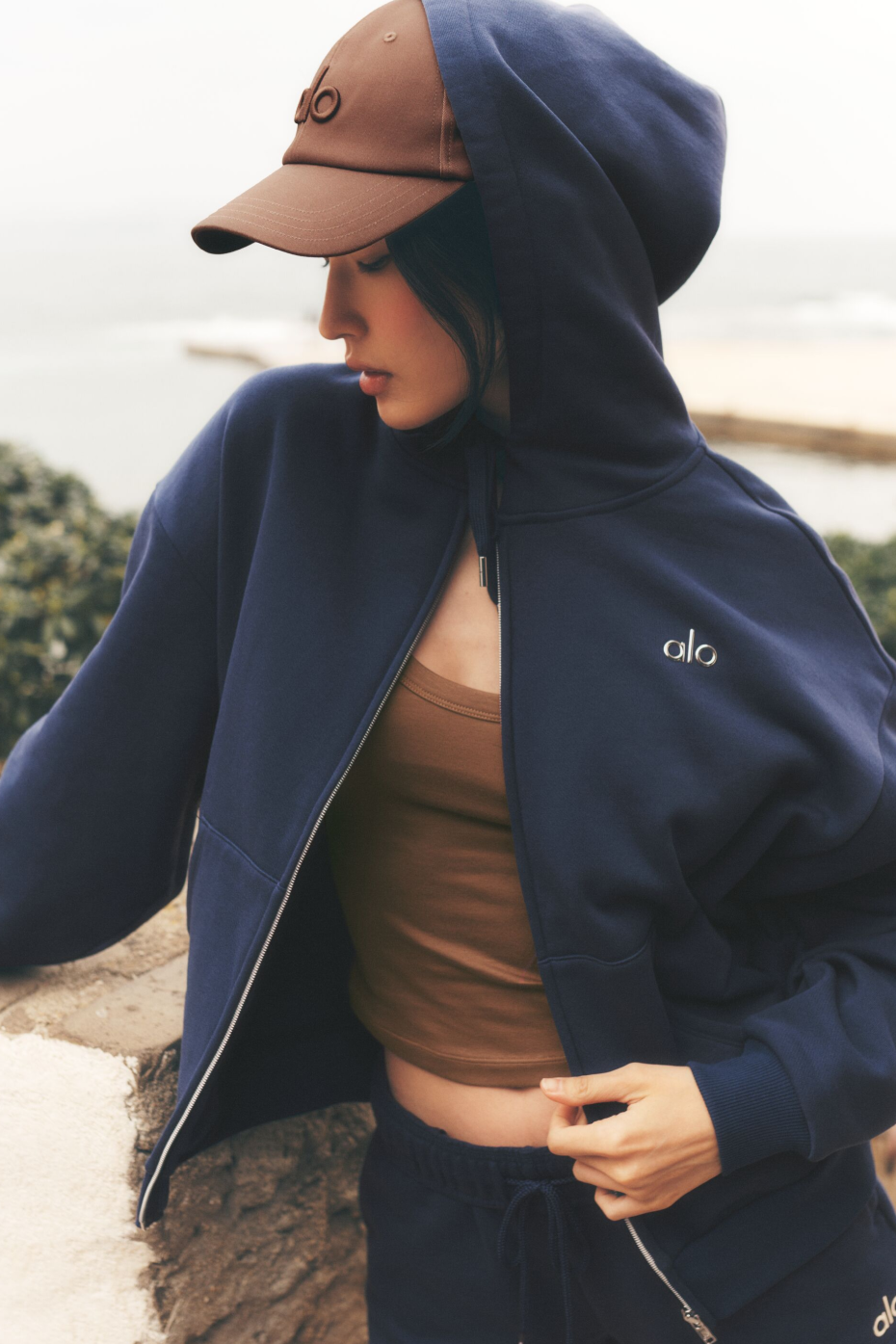 alo Accolade Full Zip Hoodie - Navy