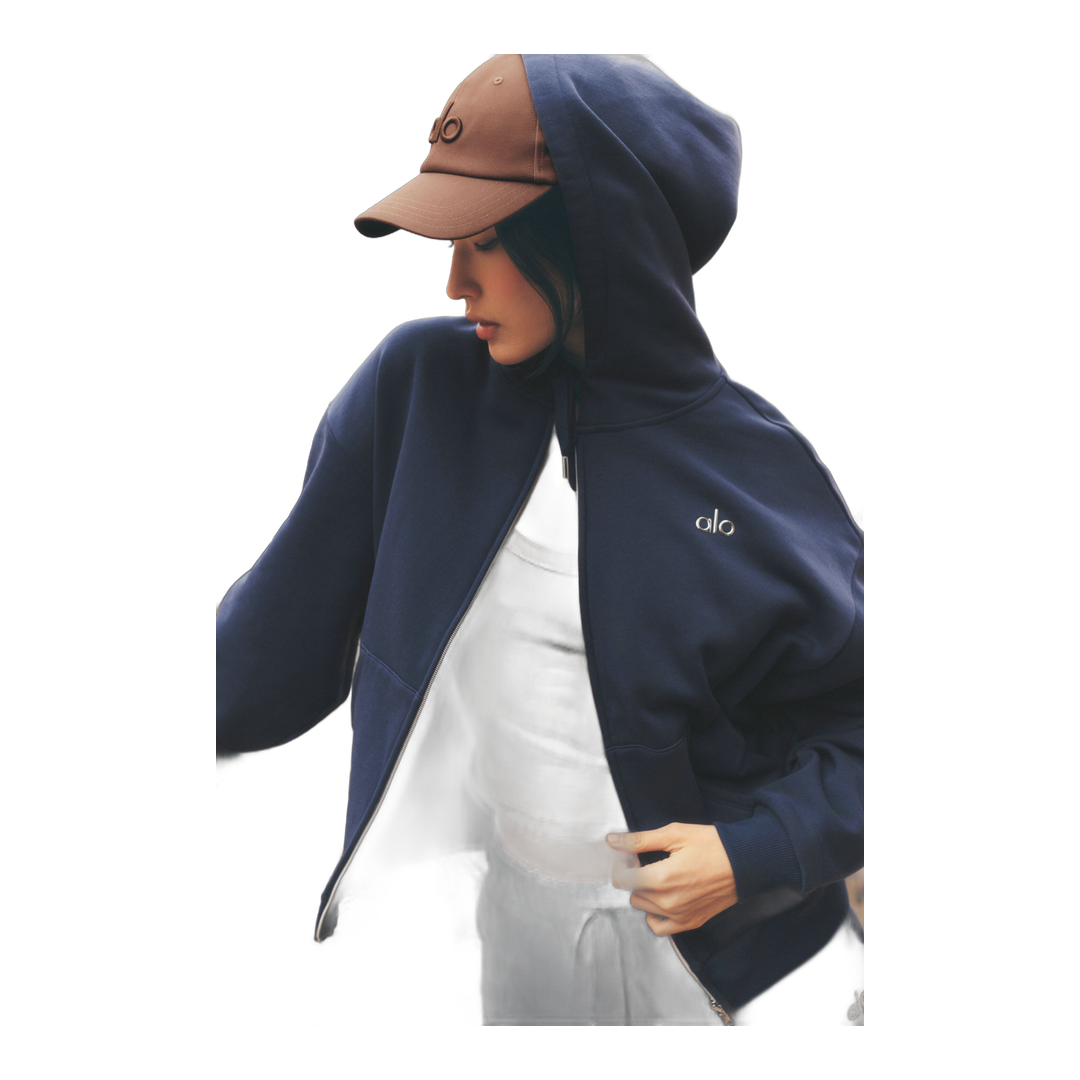 alo Accolade Full Zip Hoodie - Navy