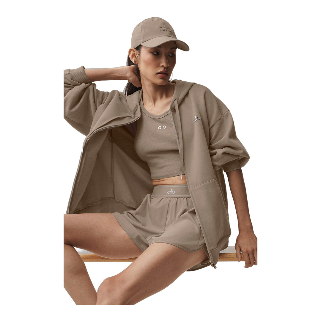 alo Accolade Full Zip Hoodie - Gravel