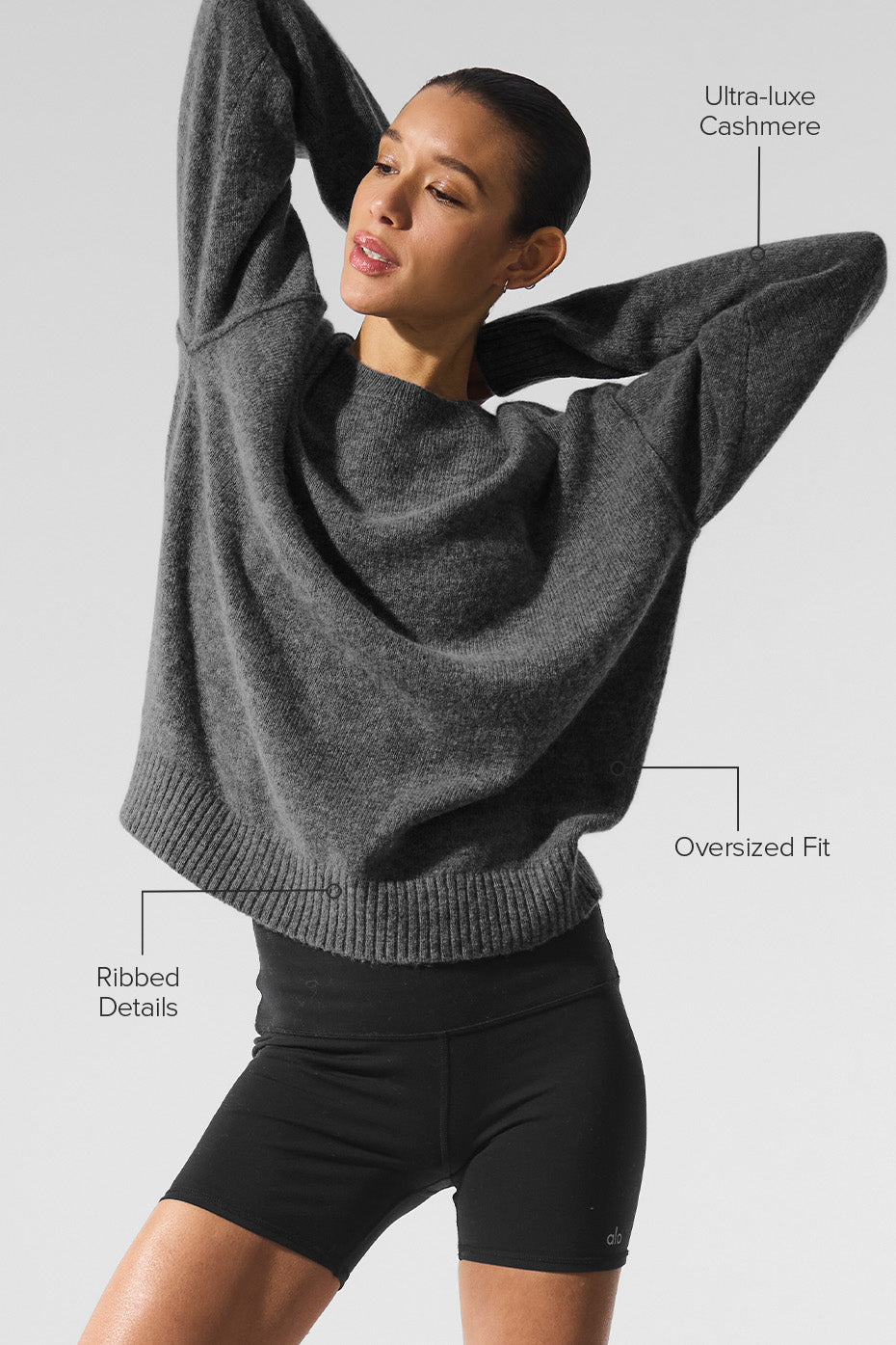 alo Unisex Wool Cashmere New Class Crewneck Sweater - Platinum Grey