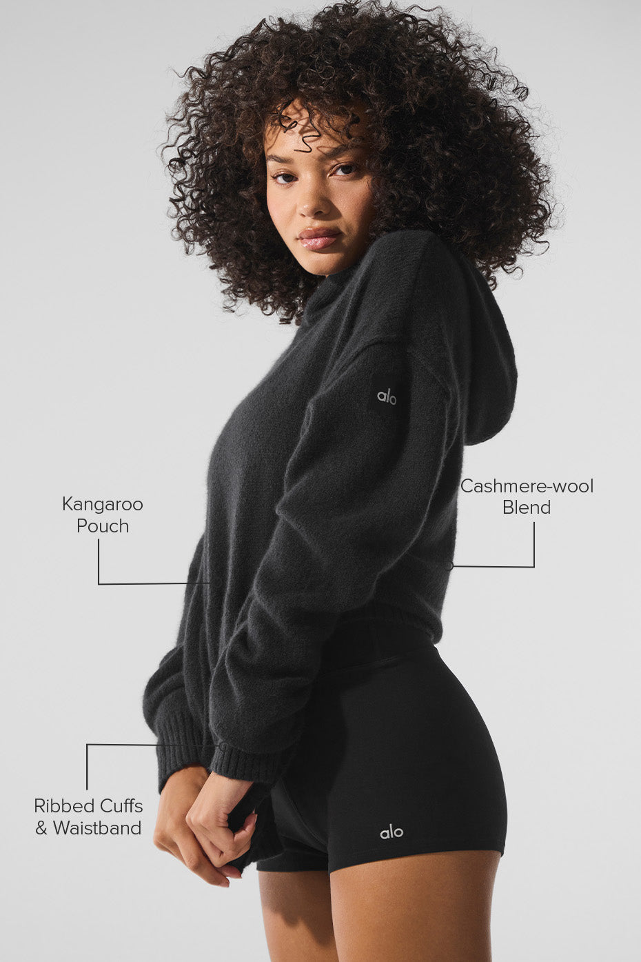 alo Wool Cashmere New Class Hoodie - Black
