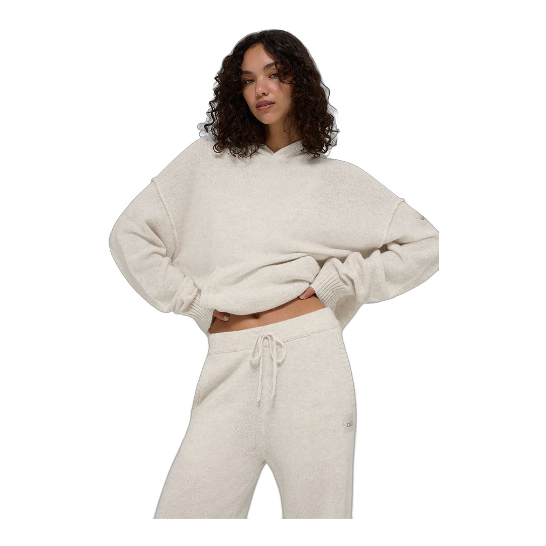 alo Wool Cashmere New Class Hoodie - Bone Heather