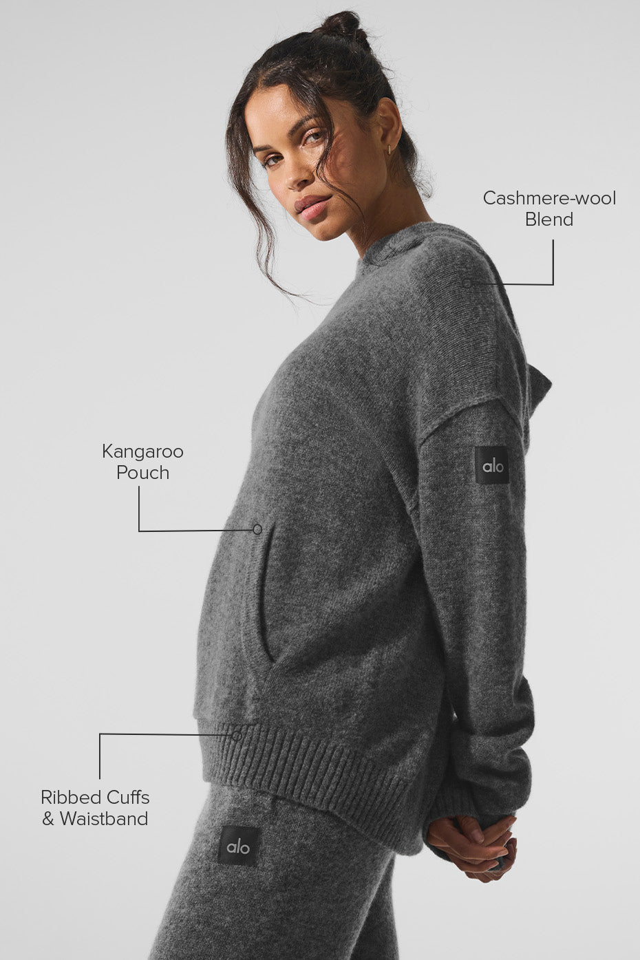 alo Wool Cashmere New Class Hoodie - Platinum Grey