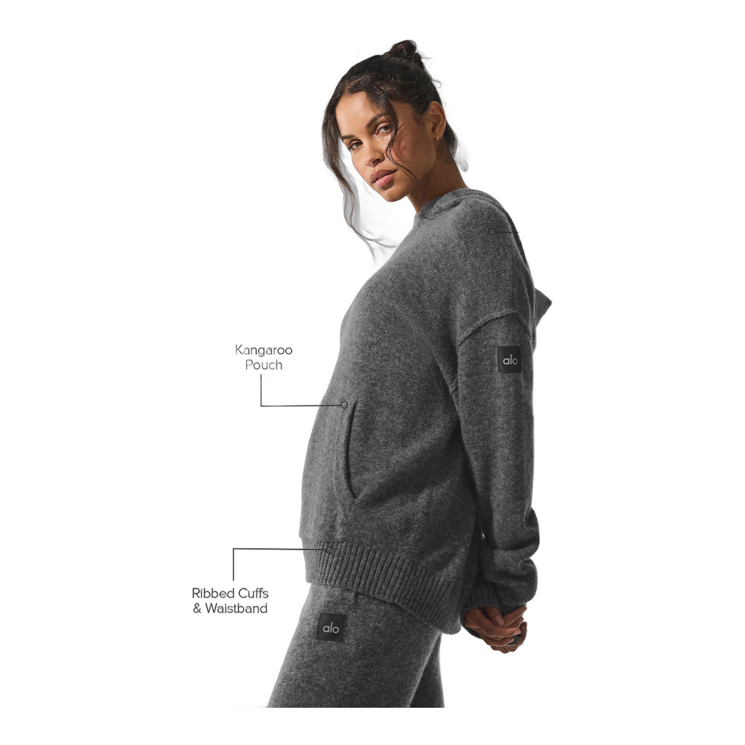 alo Wool Cashmere New Class Hoodie - Platinum Grey