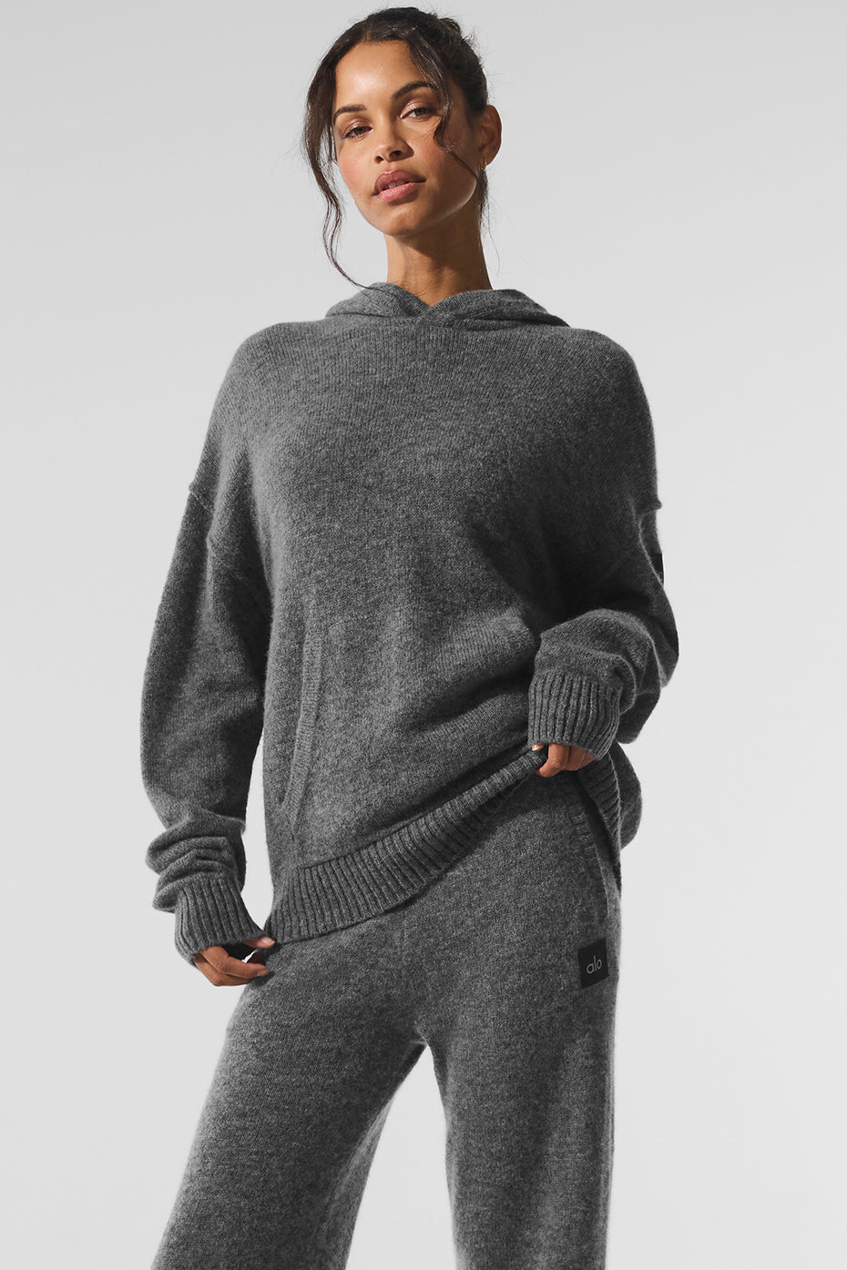alo Wool Cashmere New Class Hoodie - Platinum Grey